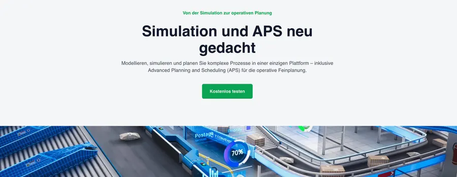Website simio-software.de der SimPlan AG